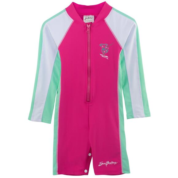 SunBusters Girls Toddler 2/3 Sunsuit UPF 50+ Poppy Pink NWT - Picture 1 of 1